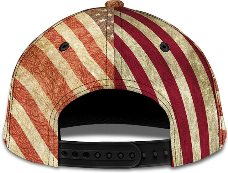 FUNSTUFFPRINT One Nation Under God Vintage Usa Flag And God And Cross All Over Print Baseball Cap - Christian Hats For Men Women