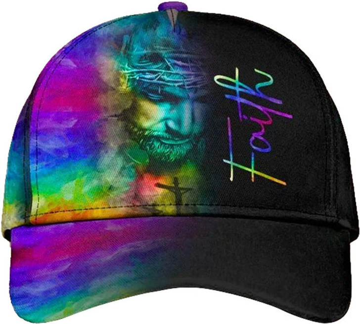 FUNSTUFFPRINT Jesus On The Cross Faith All Over Print Baseball Cap - Christian Hats For Men Women