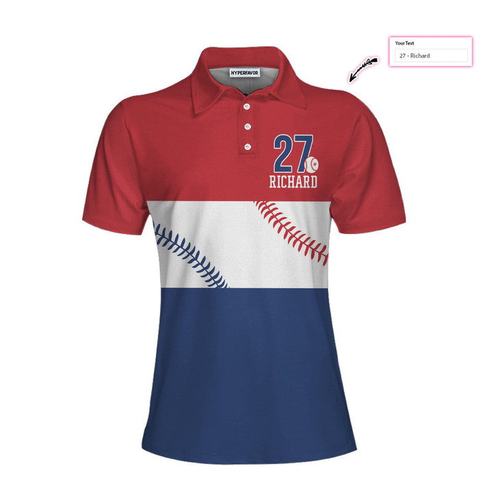 Custom Baseball Girl Custom Short Sleeve Women Polo Shirt, Best Personalized Gift Idea For Baseball Ladies