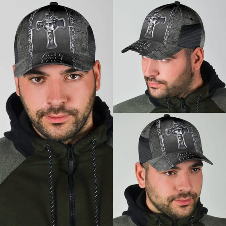 FUNSTUFFPRINT Jesus Cross Faith Over Fear All Over Print Baseball Cap - Christian Hats For Men Women