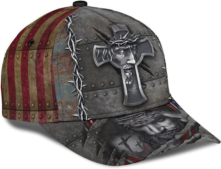 FUNSTUFFPRINT Jesus Christ Crucifixion Of Jesus All Over Print Baseball Cap - Christian Hats For Men Women