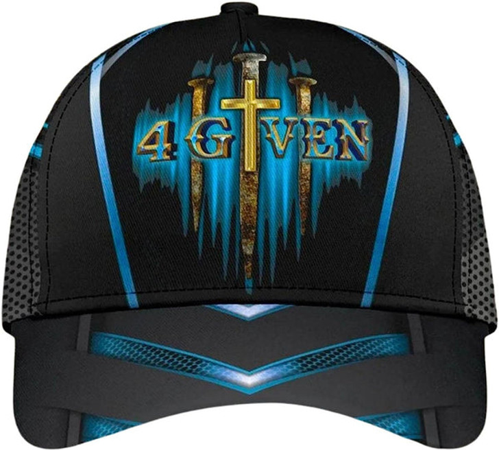 FUNSTUFFPRINT Jesus 1 Cross 3 Nails 4given All Over Print Baseball Cap - Christian Hats For Men Women