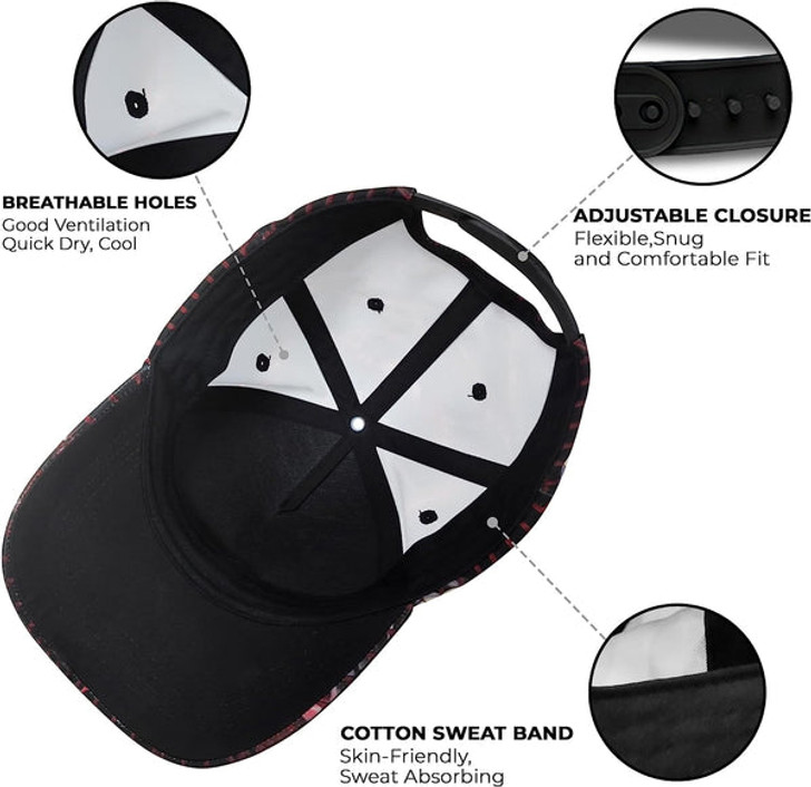 FUNSTUFFPRINT Christian Cross With Crown Of Thorn All Over Print Baseball Cap - Christian Hats For Men Women