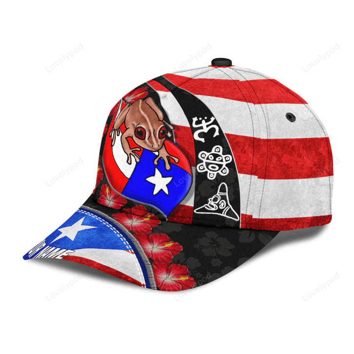 FUNSTUFFPRINT Customize Name Puerto Rico Coqui Maga Flower All Printed Classic Cap