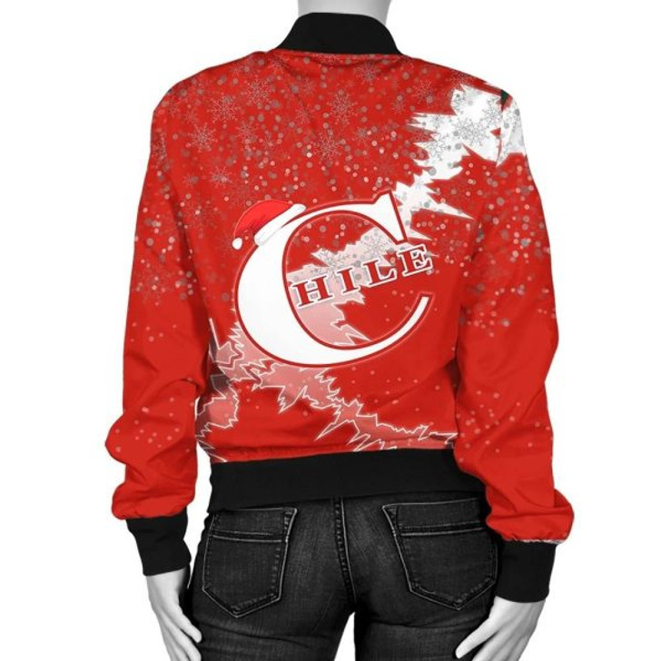 FUNSTUFFPRINT Chile Christmas Coat Of Arms Women Bomber Jacket X Style 3D Bomber Jacket