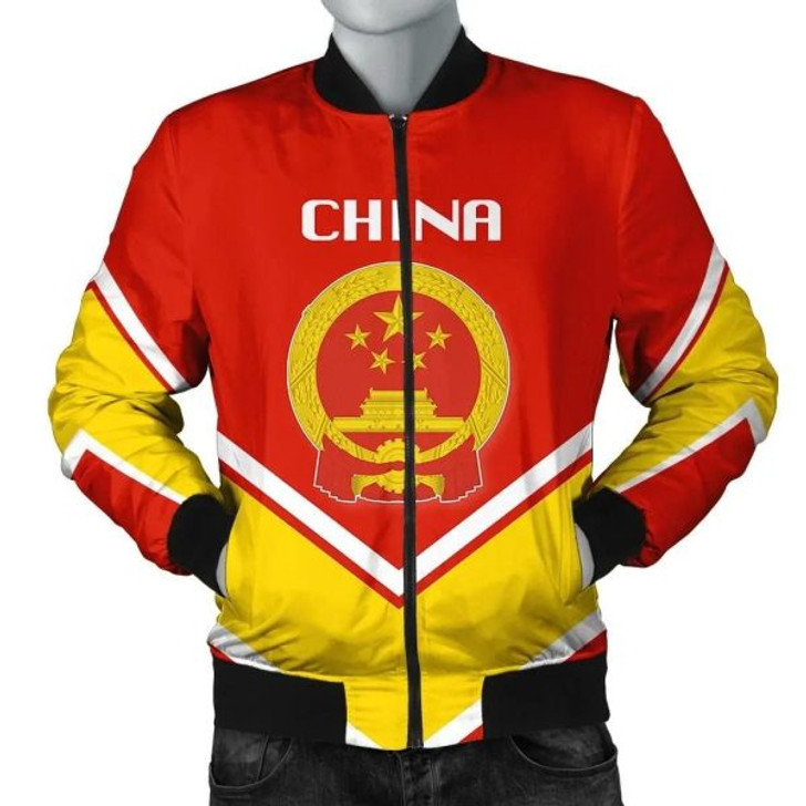 FUNSTUFFPRINT China Coat Of Arms Men Bomber Jacket Lucian Style 3D Bomber Jacket