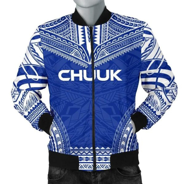 FUNSTUFFPRINT Chuuk Flag Polynesian Chief Men’s Bomber Jacket 3D Bomber Jacket