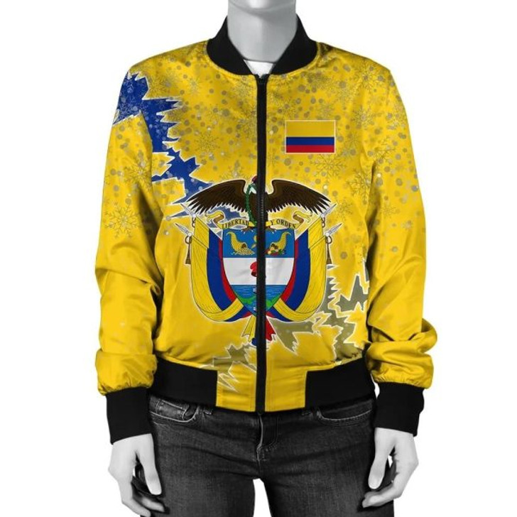 FUNSTUFFPRINT Colombia Christmas Coat Of Arms Women Bomber Jacket X Style 3D Bomber Jacket