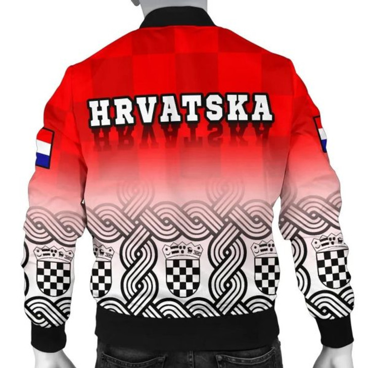 FUNSTUFFPRINT Croatia Men’s Bomber Jacket – Croatian Wattle Coat Of Arms 3D Bomber Jacket