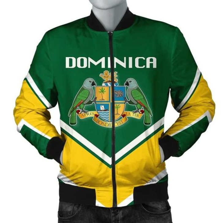 FUNSTUFFPRINT Dominica Coat Of Arms Men Bomber Jacket Lucian Style 3D Bomber Jacket