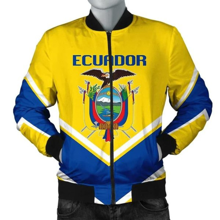 FUNSTUFFPRINT Ecuador Coat Of Arms Men Bomber Jacket Lucian Style 3D Bomber Jacket