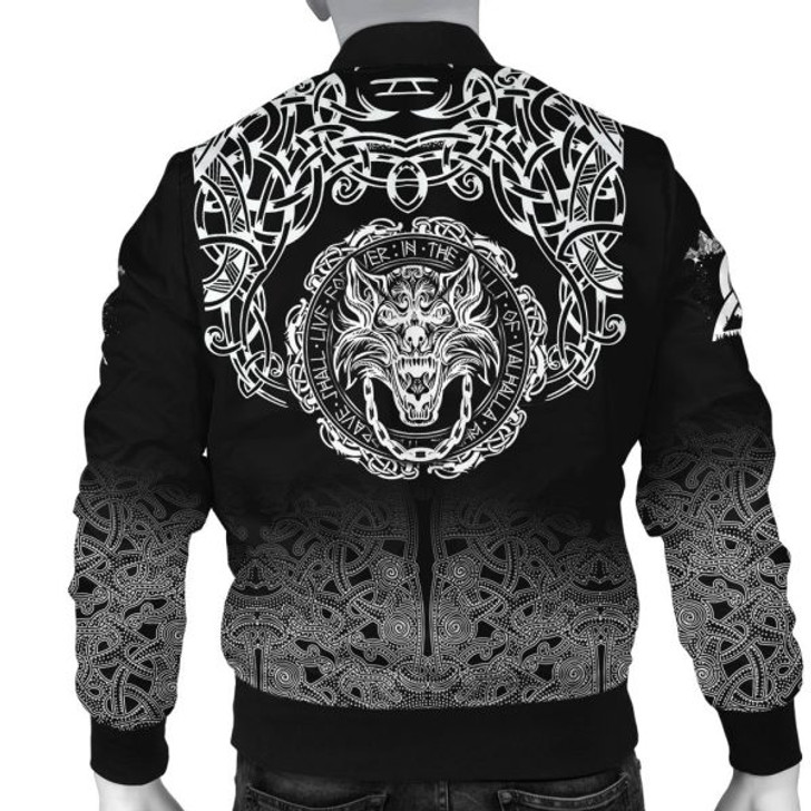 FUNSTUFFPRINT Fenrir Valhalla Bomber Jacket – Ornate pattern 3D Bomber Jacket