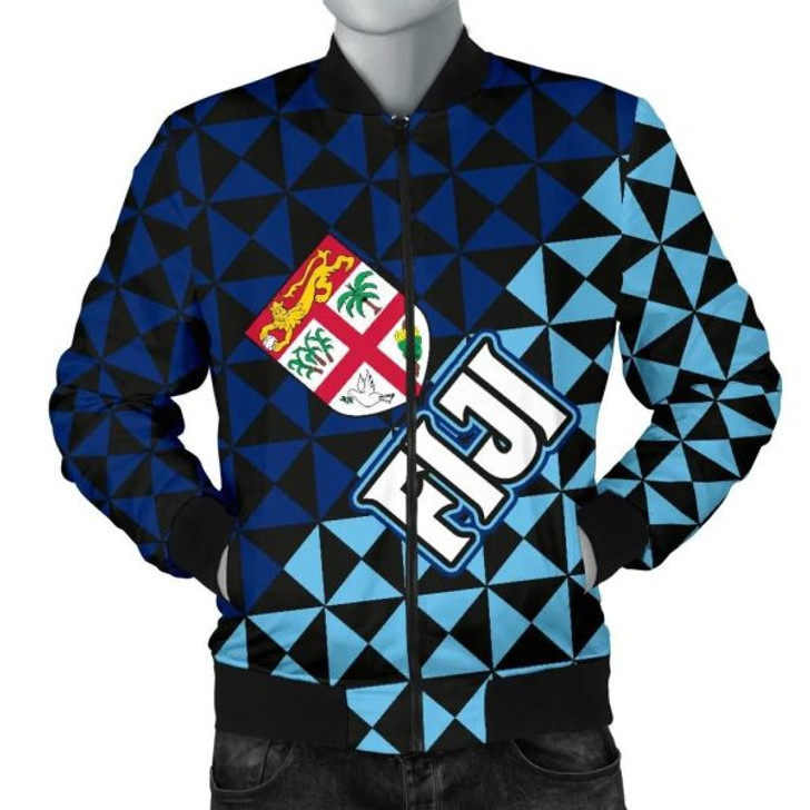FUNSTUFFPRINT Fiji Polynesian Men’s Bomber Jacket Coat Of Arms 3D Bomber Jacket
