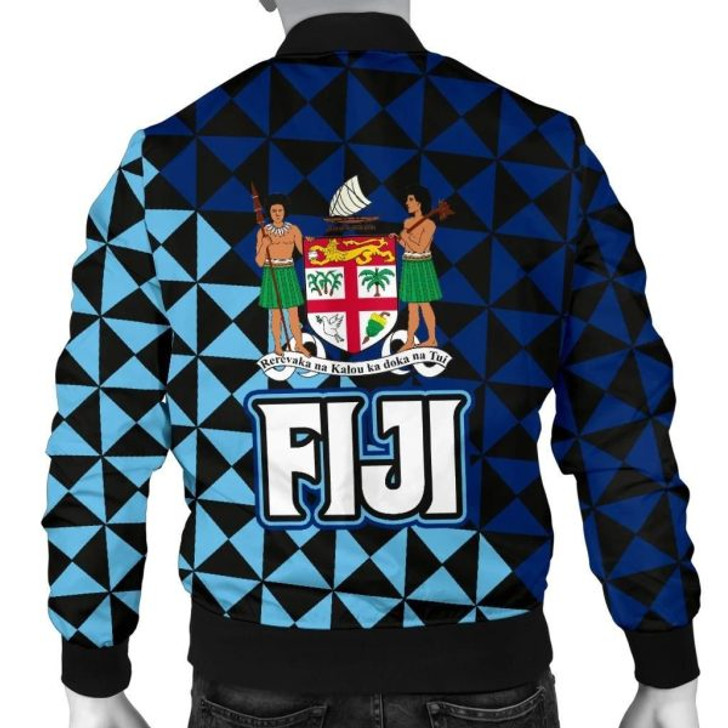 FUNSTUFFPRINT Fiji Polynesian Men’s Bomber Jacket Coat Of Arms 3D Bomber Jacket