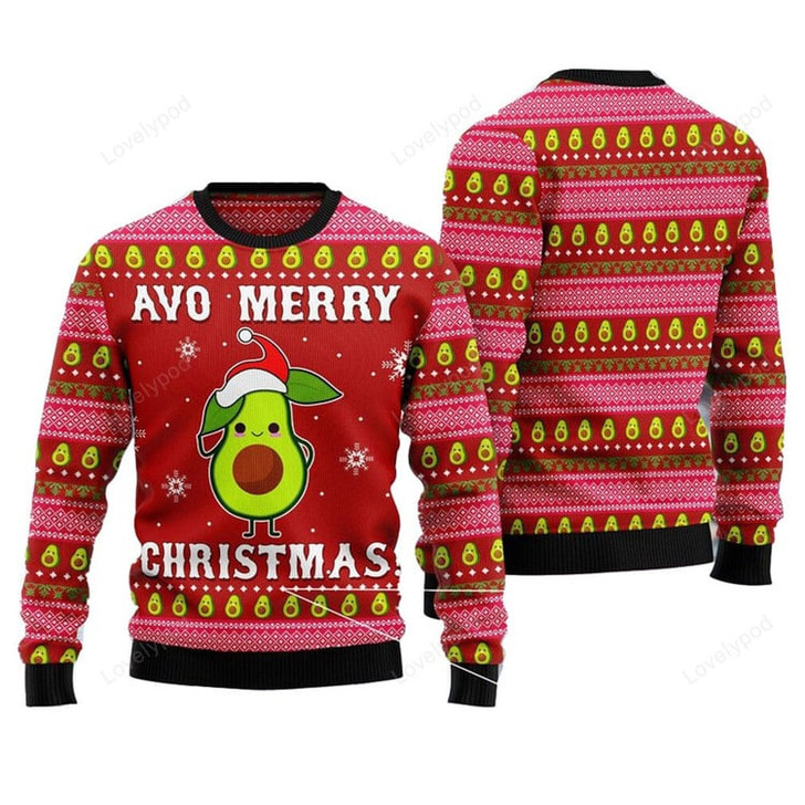 FUNSTUFFPRINT Avo Merry Christmas Ugly Sweatshirt Christmas 3D Sweater Christmas  Ugly Sweater