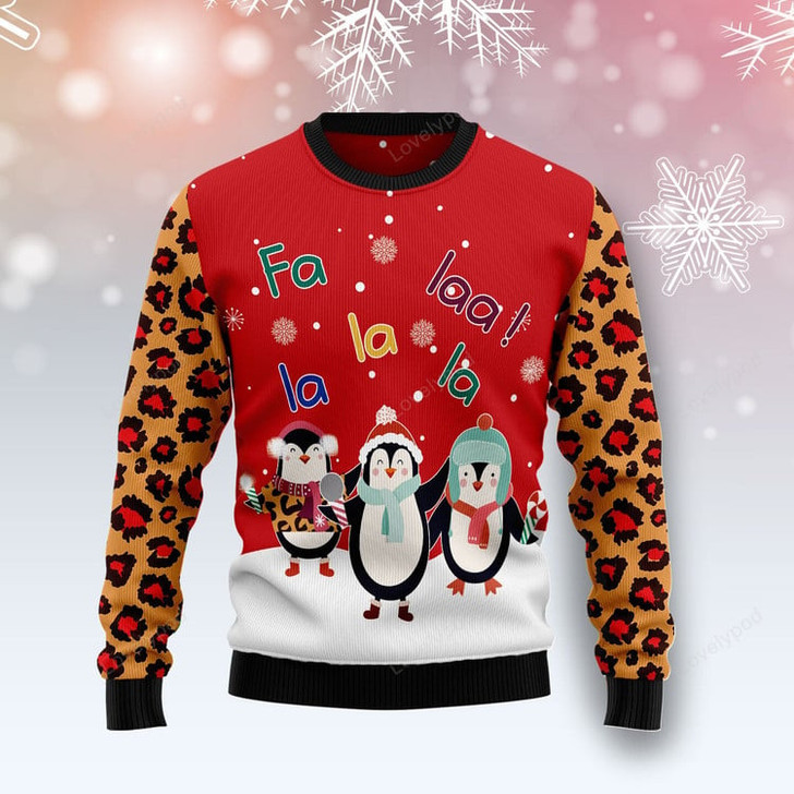 FUNSTUFFPRINT Penguin Christmas Song Ugly Christmas Sweater, Christmas apparel, Christmas gift for adult Ugly Sweater