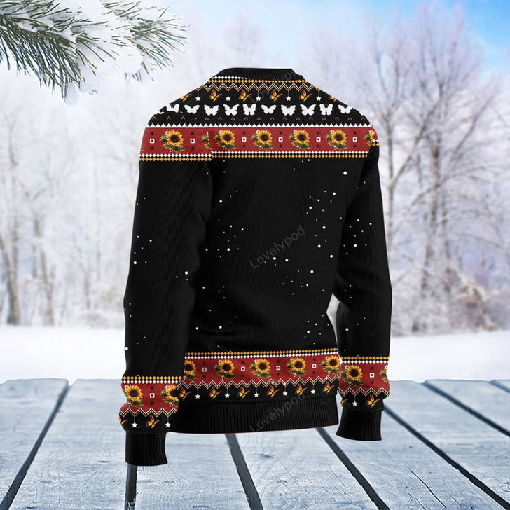 FUNSTUFFPRINT Butterfly Sunshine Ugly Christmas Sweater, Christmas apparel, Christmas gift for adult Ugly Sweater