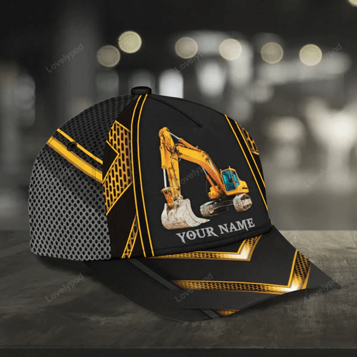 FUNSTUFFPRINT Personalized Excavator Classic Cap, Excavator hat for men and women