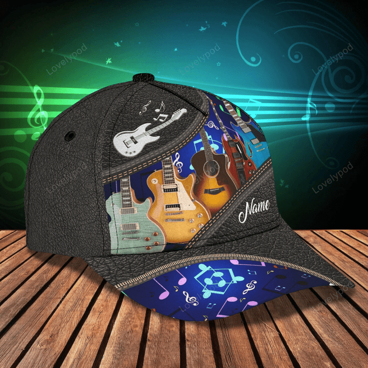 FUNSTUFFPRIT Custom Name Baseball Guitar Cap Hat, I Play Guitar And I Forget Things 3D Cap For Musican Guitarist Cap-SBC-10633