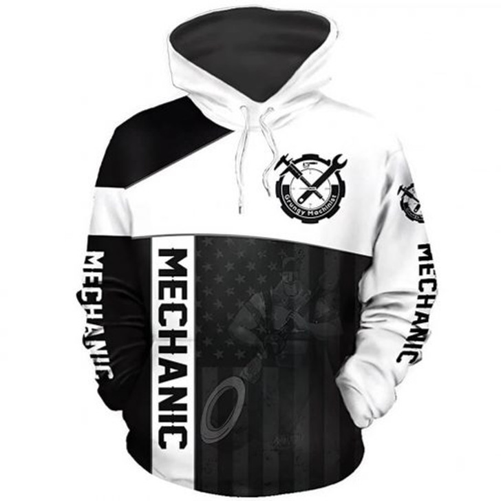 FUNSTUFFPRINT   Mechanic 3D Hoodie Grungy Mechanic   3D Hoodie and Zip Hoodie