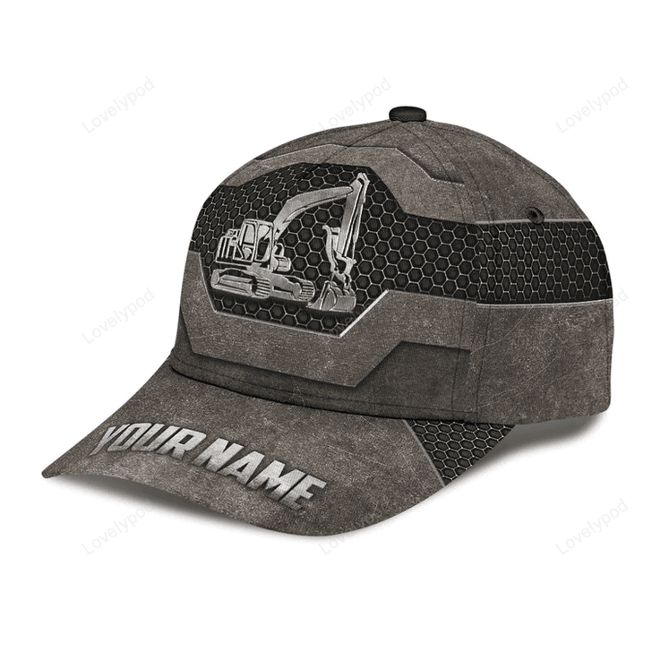 FUNSTUFFPRIT Excavator Custom Classic Cap Hat, 3D All Over Print Excavator Cap Hat For Him
