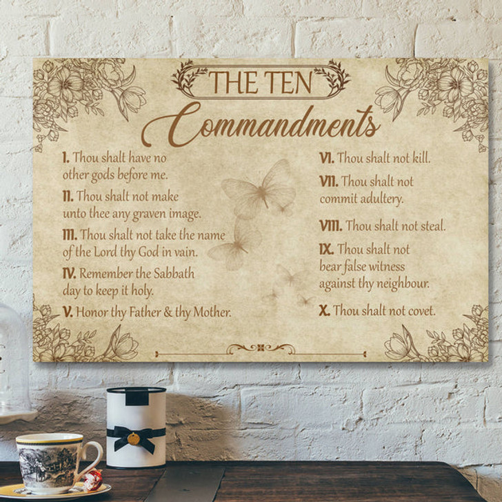 The Ten Commandments Wall Art - Christian Canvas Prints - Faith Canvas - Bible Verse Canvas - Ciaocustom