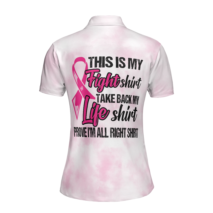 This Is My Fight Shirt Breast Cancer Awareness Short Sleeve Women Polo Shirt, Pink Tie Dye Breast Cancer Shirt