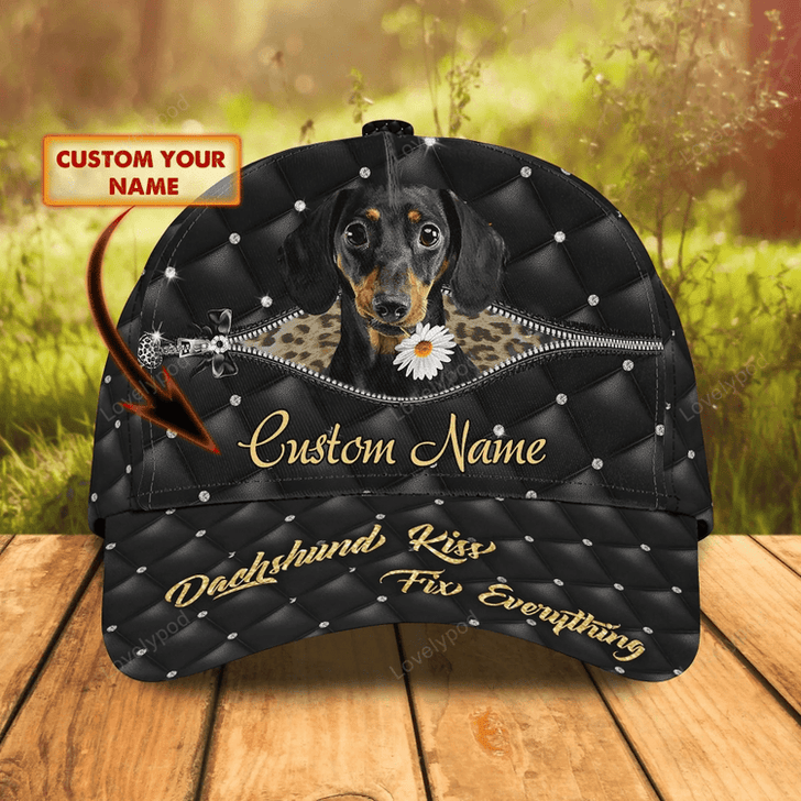 FUNSTUFFPRIT Customized 3D All Over Print Baseball Dog Cap For Dog Lovers, Classic Dachshund Dog Cap Hats, Dog Cap-SBC-10827
