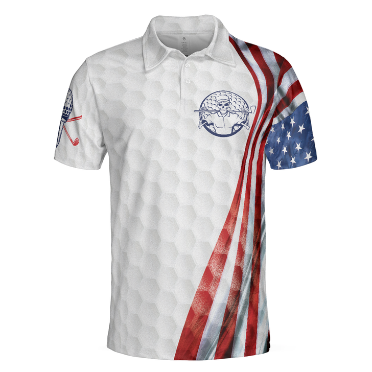 The Day I Stop Golfing Polo Shirt, Golf Pattern Skeleton Golfer American Flag Polo Shirt, Best Golf Shirt - Perfect Gift For Women