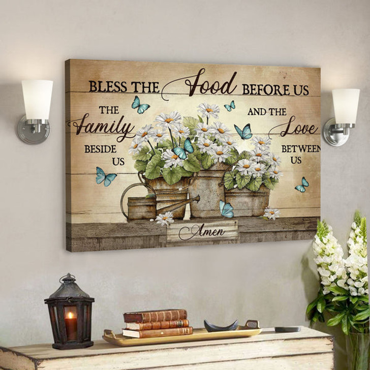 Bless The Food Before Us The Family Beside Us - Bible Verse Canvas - Scripture Canvas Wall Art - Ciaocustom