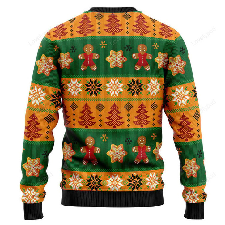 FUNSTUFFPRINT Oh Snap Gingerbread Ugly Christmas Sweater Ugly Sweater