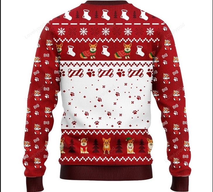 FUNSTUFFPRINT Corgi Noel Cute Christmas Ugly christmas Sweater For Men & Women Adult Ugly Sweater