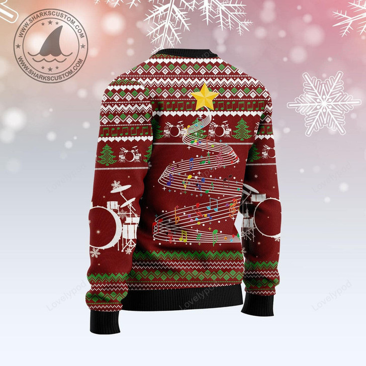 FUNSTUFFPRINT Drum I Play Ugly Christmas Sweater for men and women, Gift for drum lover Ugly Sweater