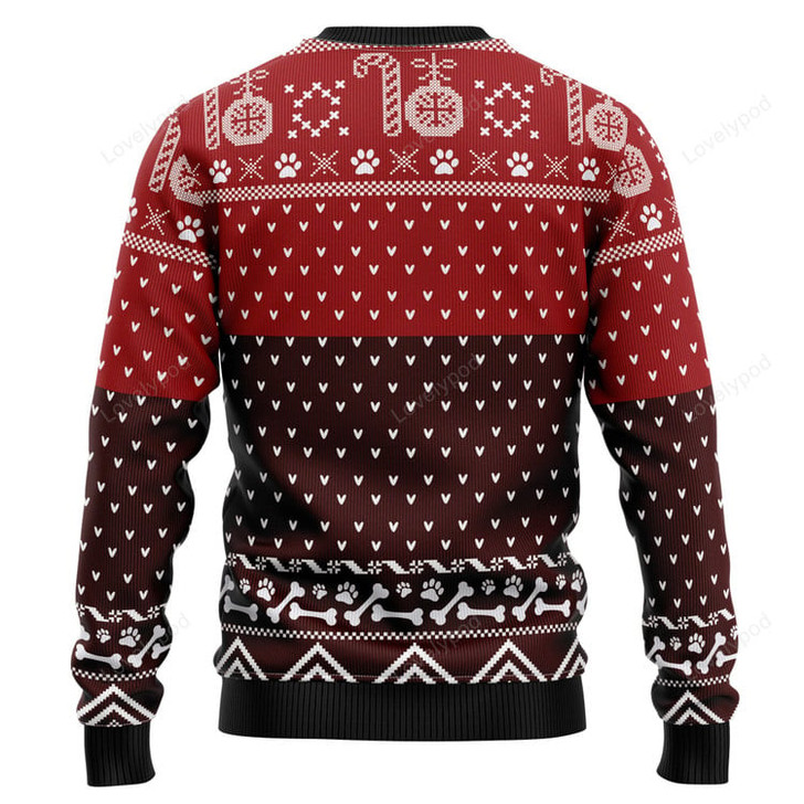 FUNSTUFFPRINT Pug Will Be Watching You Ugly Christmas Sweater, Christmas Sweatshirt Gift for Dog lover Ugly Sweater