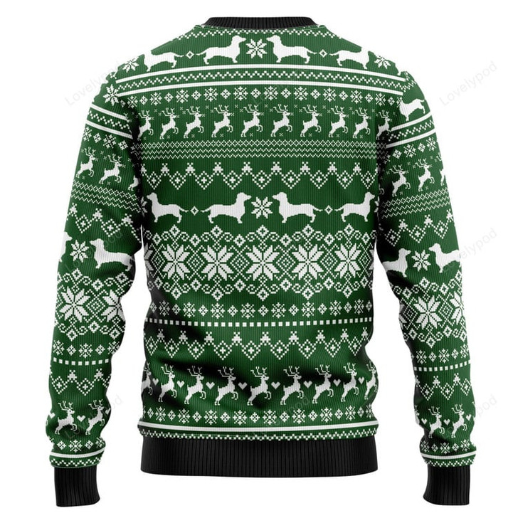 FUNSTUFFPRINT Dachshund Weiner Wonderland Ugly Christmas Sweater, Funny christmas sweatshirt for men and women Ugly Sweater