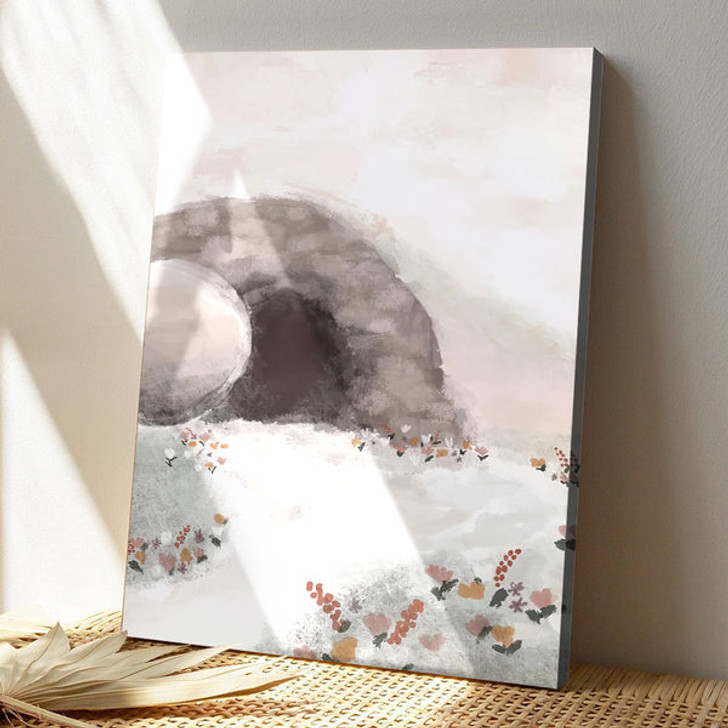 He is Risen - Empty Tomb Resurrection Wall Art - Easter Canvas - Easter Wall Decor - Christian Canvas - Jesus Home Decor - Ciaocustom