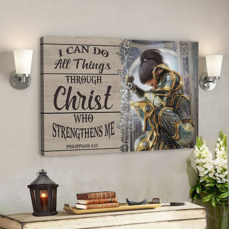 God Canvas Prints - Jesus Canvas Art - Philippians 413 I Can Do All Things Through Christ Canvas Wall Art - Ciaocustom