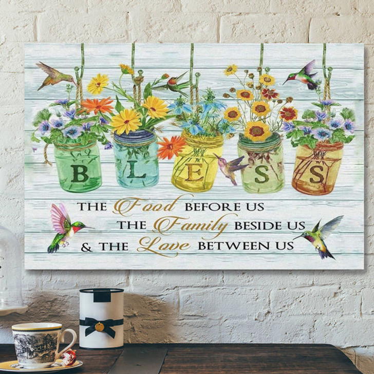 Bless The Food Before Us Canvas Wall Art - Christian Poster - Ciaocustom