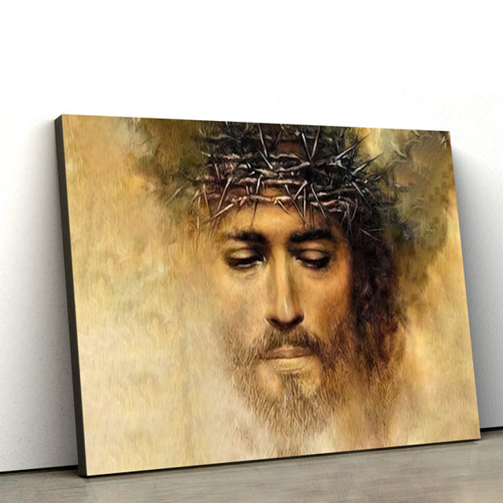 Jesus Crucifixion Crown Of Thorns Canvas Wall Art - Jesus Canvas Picture - Christian Canvas Art
