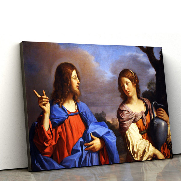Jesus Christ With A Samarian Woman Canvas Pictures - Jesus Christ Canvas Art - Christian Wall Canvas