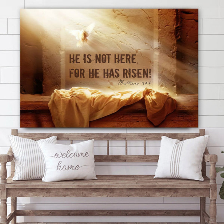 Jesus Has Risen Canvas Pictures - Easter Canvas - Christian Canvas Wall Art