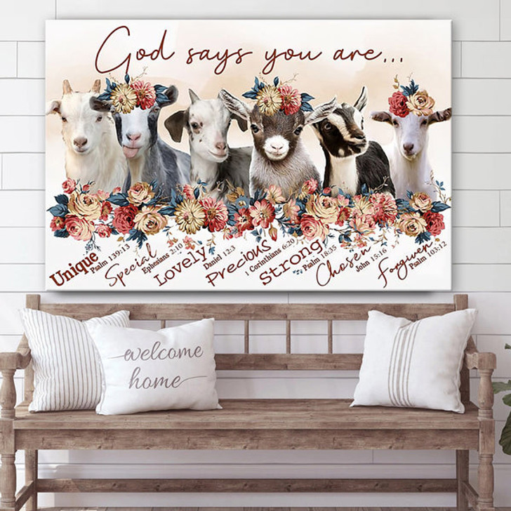 God Says You Are Cow Canvas Wall Art - Christian Canvas Wall Decor - Bible Verse Wall Art Canvas - Farmer Gift