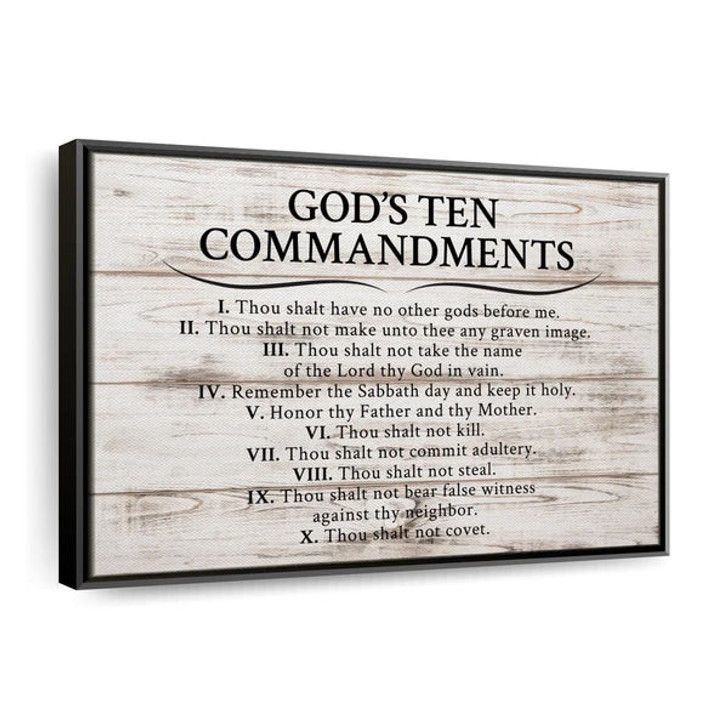 God's Ten Commandments Canvas Wall Art - Christian Canvas Wall Art - Religious Wall Art Canvas