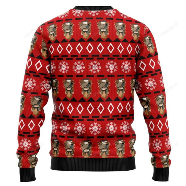 FUNSTUFFPRINT Funny Horse Christmas Ugly Christmas Sweater Ugly Sweater
