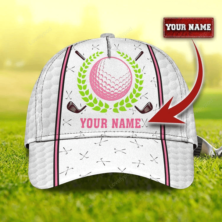 FUNSTUFFPRINT Personalized Swing Swear Repeat Golf Cap for Women, 3D Classic Cap All Over Print for Golf Women Player-SBC-11111