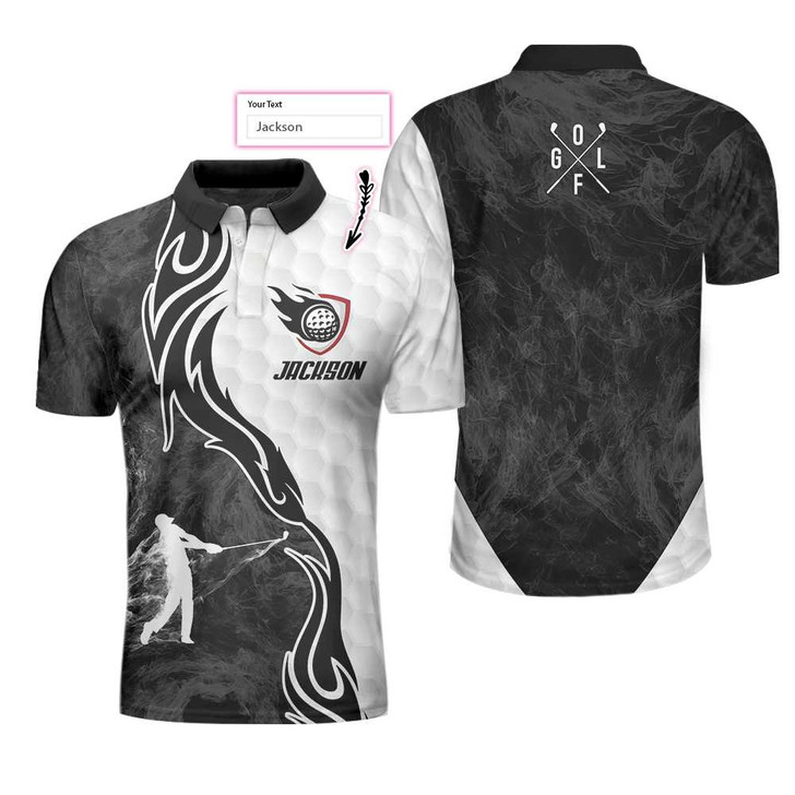 Custom Golf Personalized Men Polo Shirt, A Golf Player Illustration Custom Polo Shirt, Best Golf Shirt For Men