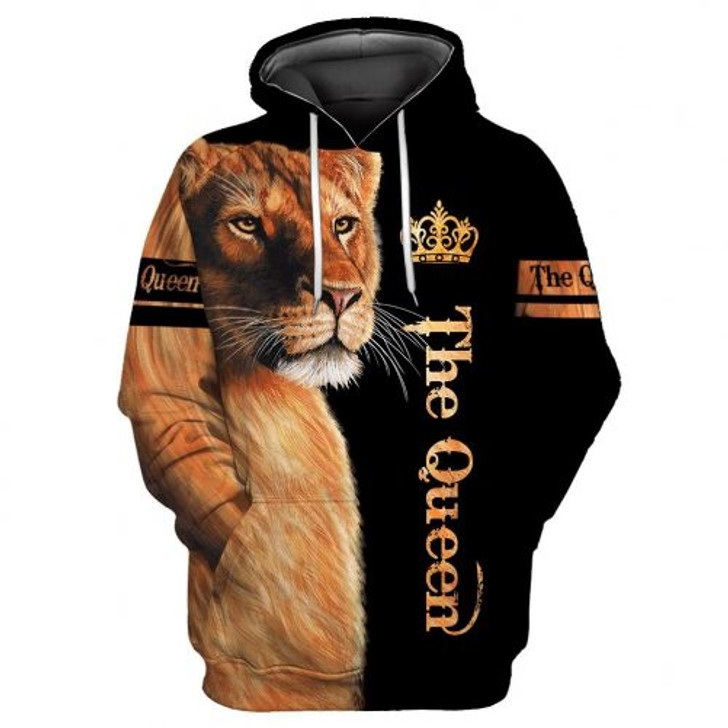 FUNSTUFFPRINT  Lion 3D All Over Printed Hoodie The Queen  3D Hoodie and Zip Hoodie