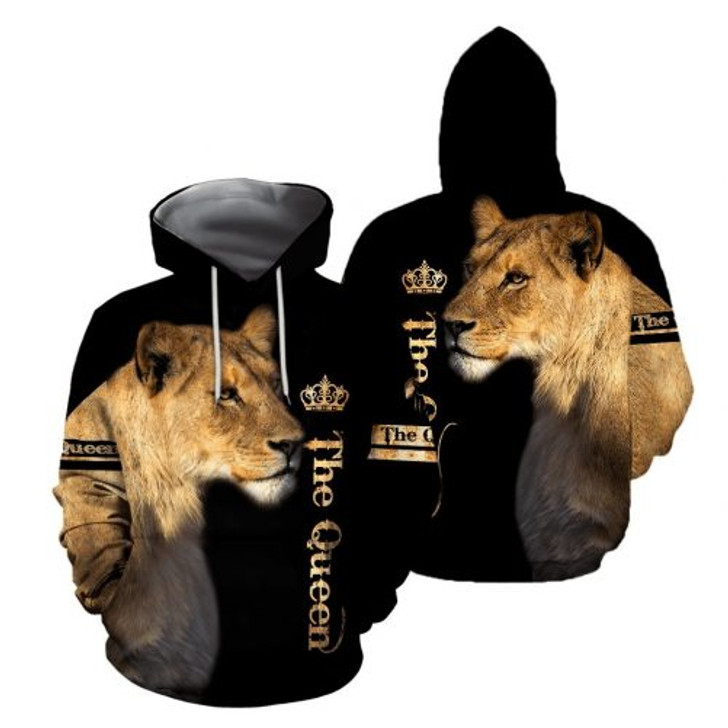 FUNSTUFFPRINT  Lion Hoodie The Queen 3D Hoodie and Zip Hoodie