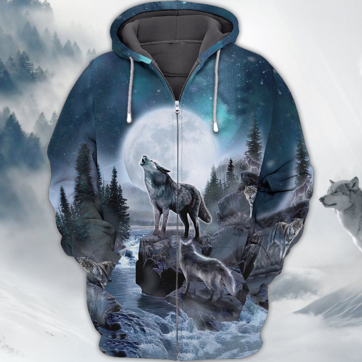 FUNSTUFFPRINT Wolf - 3D Full Print 3D Hoodie and Zip Hoodie