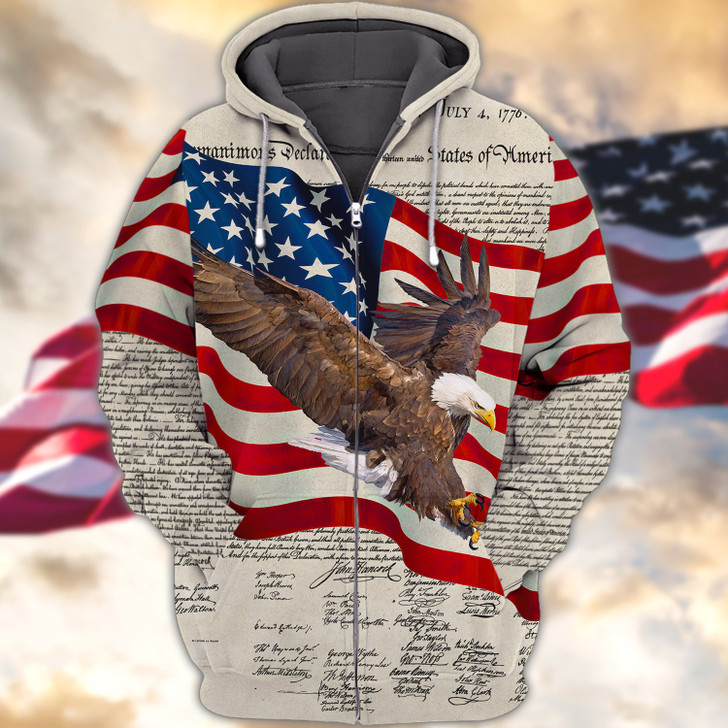FUNSTUFFPRINT Eagle - 3D Full Print  3D Hoodie and Zip Hoodie